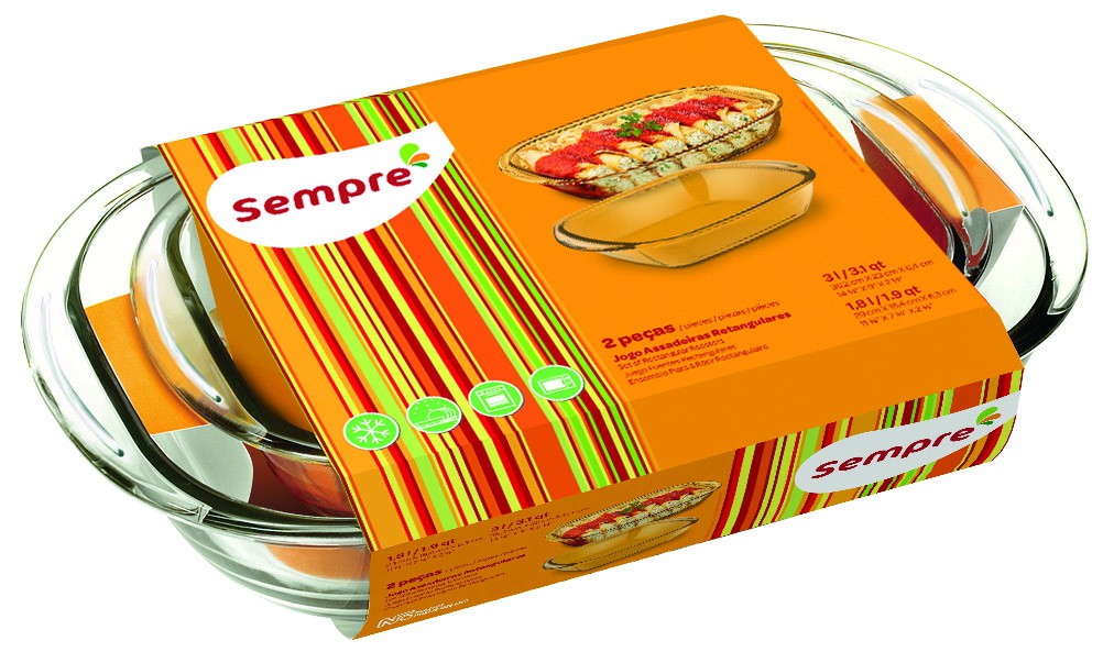 SET 2 ASADERAS RECTANGULAR 1.8 - 3 LT. - 2