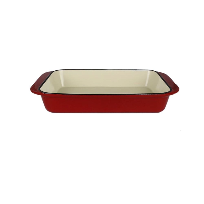 ASADERA DE HIERRO ENLOZADA ROJA 35 CM - 1