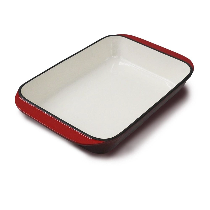 ASADERA DE HIERRO ENLOZADA ROJA 35 CM - 2