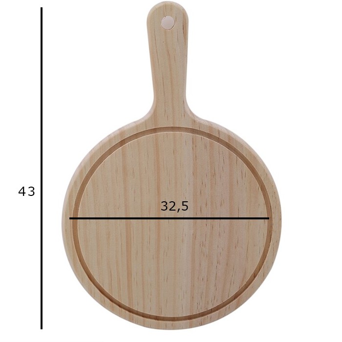 PLATO PIZZA MADERA CON MANGO 32,5CM - 5