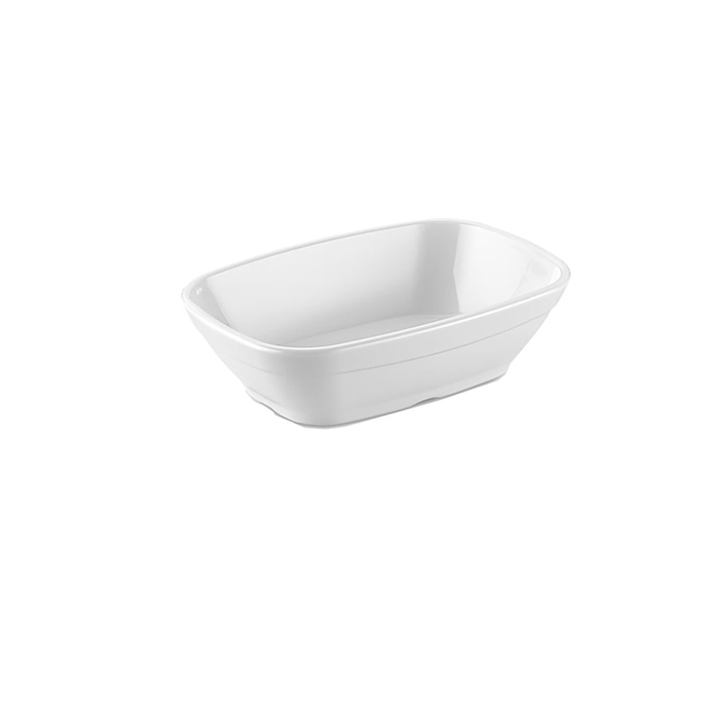 SET DE 4 PLATO RECTANGULAR 17 X 3.5 CM POLICARBONATO EN COLOR BLANCO - 1