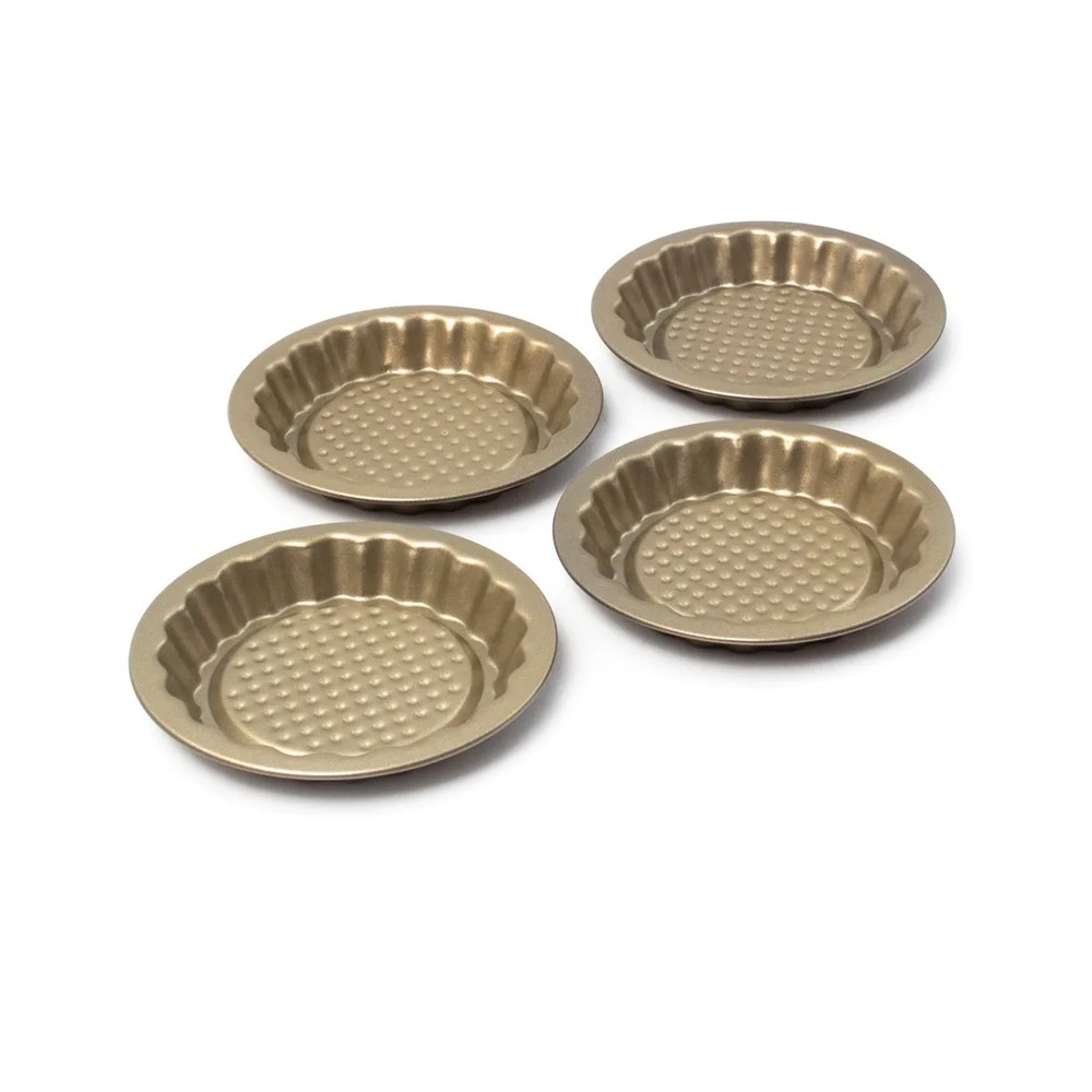 SET 4 MINI TARTALETAS NON STICK GOLD - 1
