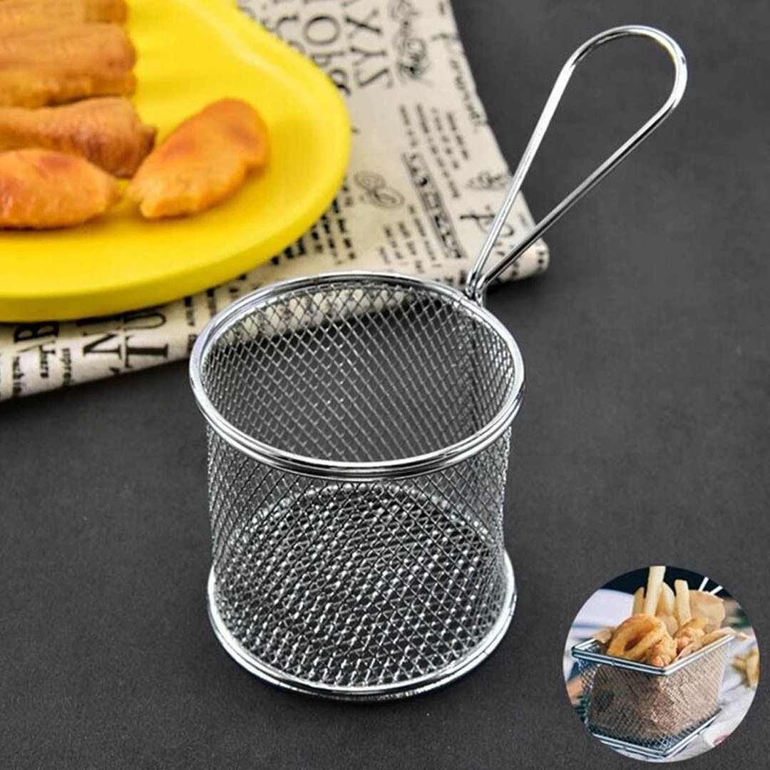 CANASTO FRITURA REDONDO ACERO INOX 9 X 9 CM. - 2