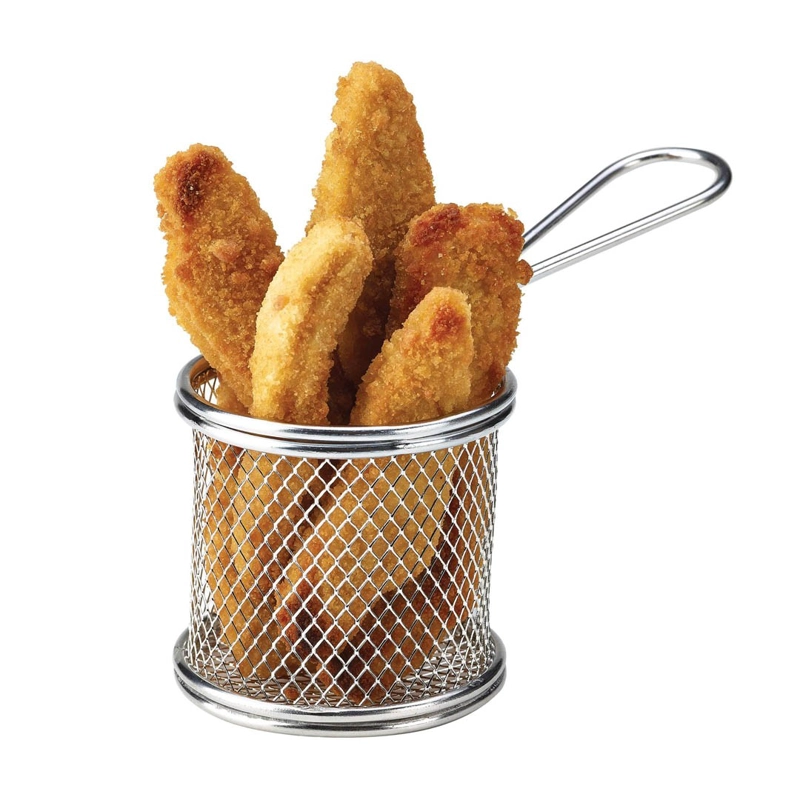 CANASTO FRITURA REDONDO ACERO INOX 9 X 9 CM. - 3