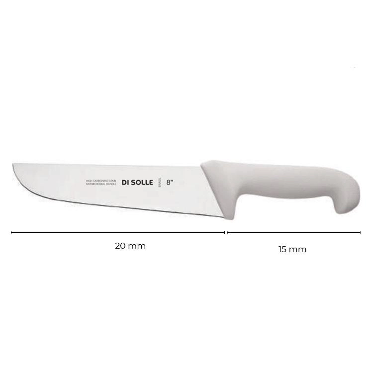 CUCHILLO CARNICERO 20 CM MANGO BLANCO LINEA DURAFIO - 3