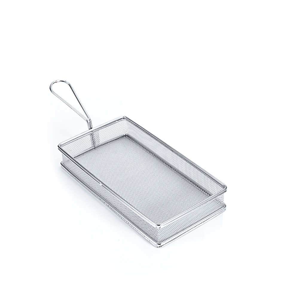 CANASTO FRITURA RECTANGULAR ACERO INOX 26 X 13 X 5 CM. - 1