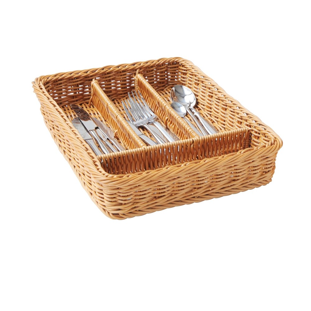 CANASTO RATTAN PP HEAVY DUTY 4 SEP. 36*25*7.5 CM. BEIGE - 1