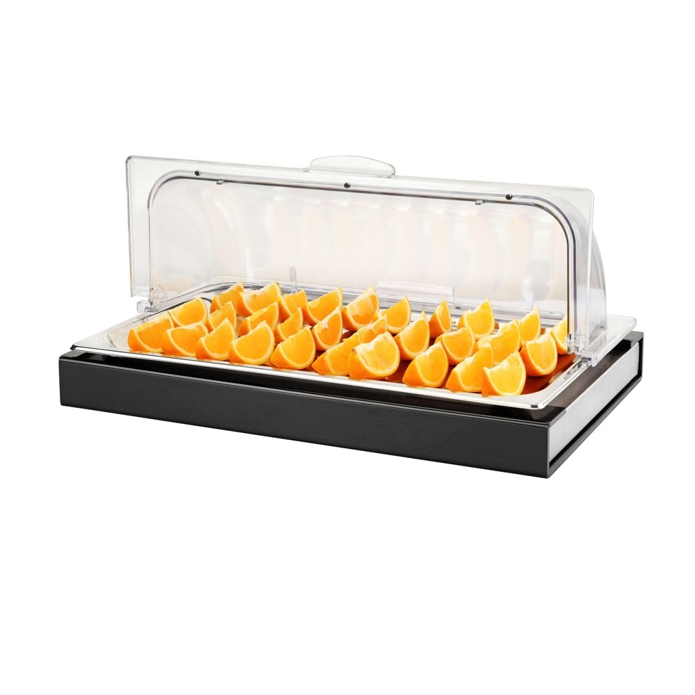 EXHIBIDOR BUFFET FRIO C/TAPA ROLL INSERTO ACERO GN 1/1X2 CM - 1