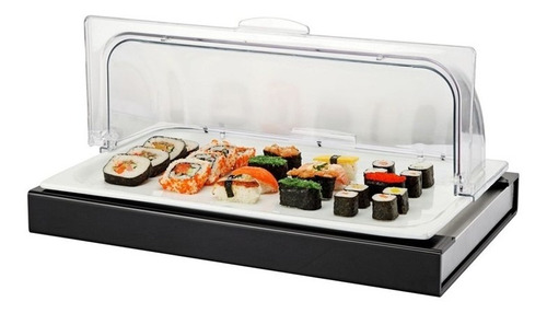 EXHIBIDOR BUFFET FRIO C/TAPA ROLL INSERTO GN 1/1X2 CM - 2