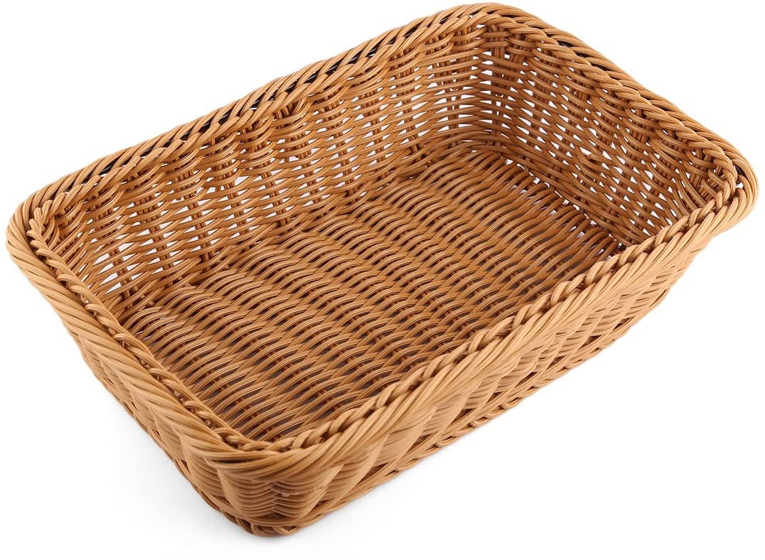PANERA RATTAN PP HEAVY DUTY RCTG 40*30*9 CM CAFE OSCURO - 1