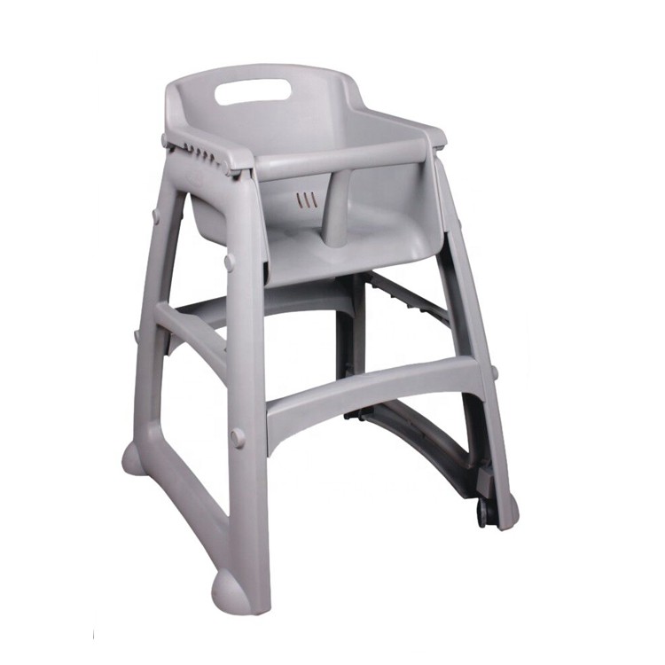 SILLA PARA BEBE CON RUEDAS Y BANDEJA COLOR GRIS - 1