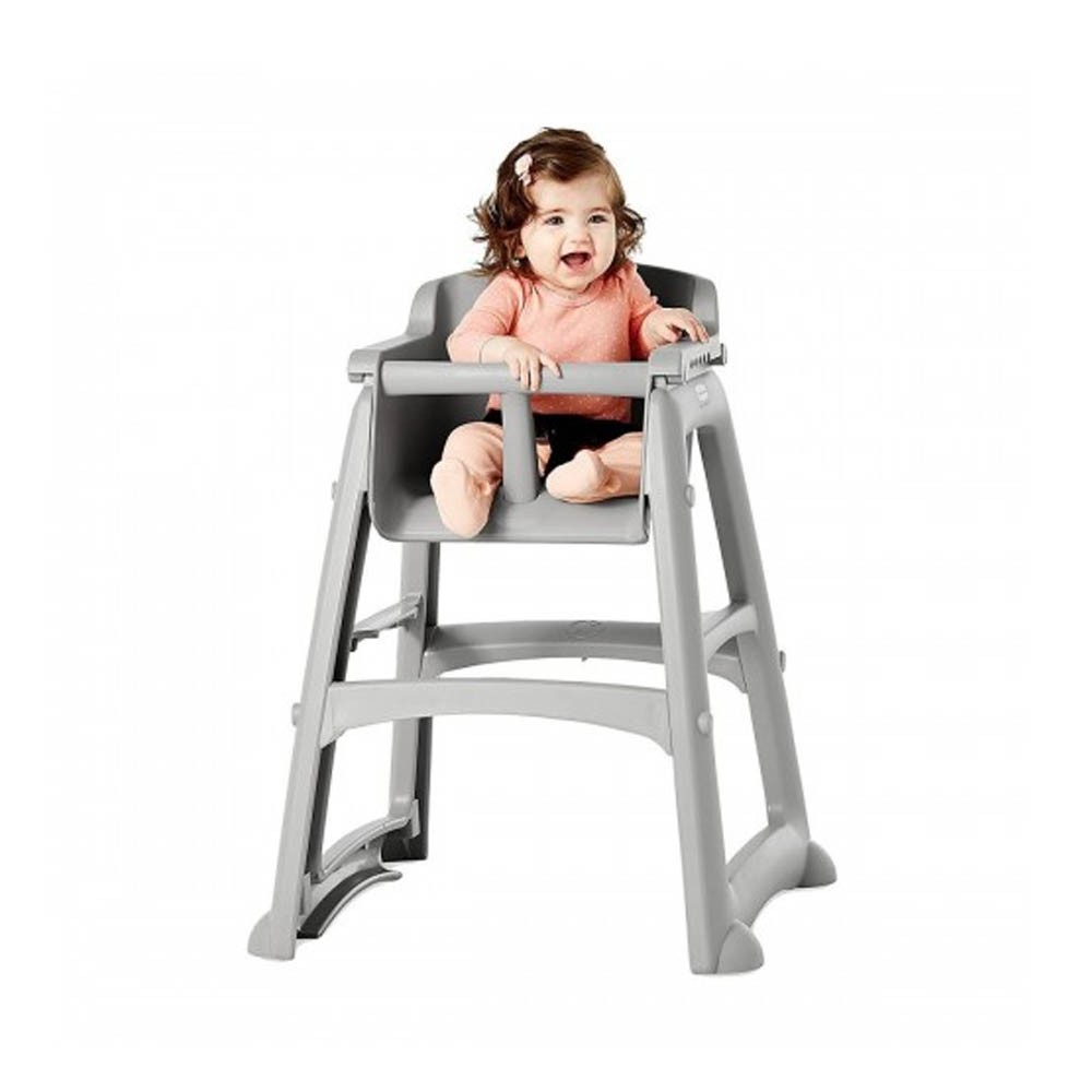 SILLA PARA BEBE CON RUEDAS Y BANDEJA COLOR GRIS - 2