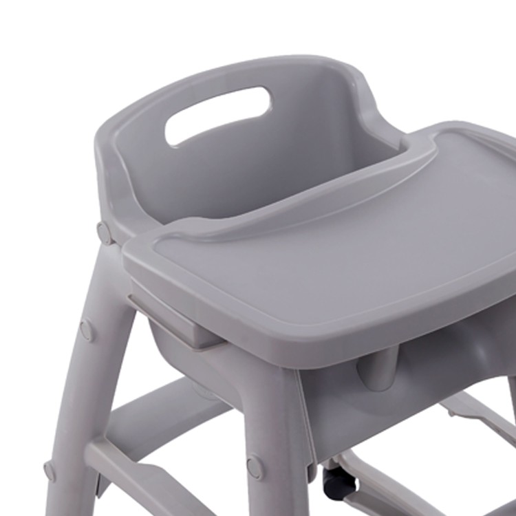 SILLA PARA BEBE CON RUEDAS Y BANDEJA COLOR GRIS - 4