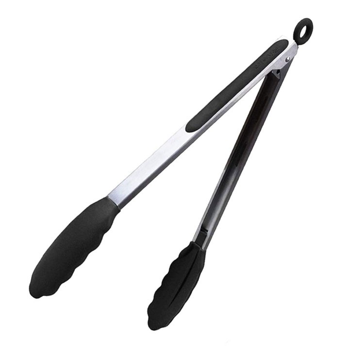 TENAZA ACERO INOX CON PUNTA DE SILICONA 30 CM - 1