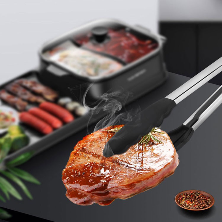 TENAZA ACERO INOX CON PUNTA DE SILICONA 30 CM - 2