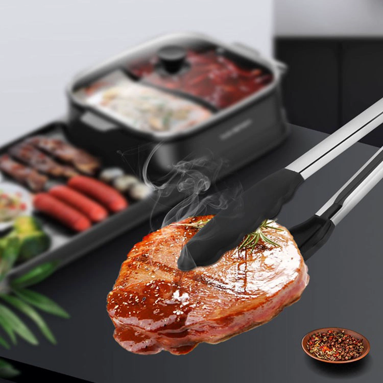 TENAZA ACERO INOX CON PUNTA DE SILICONA 23 CM - 6