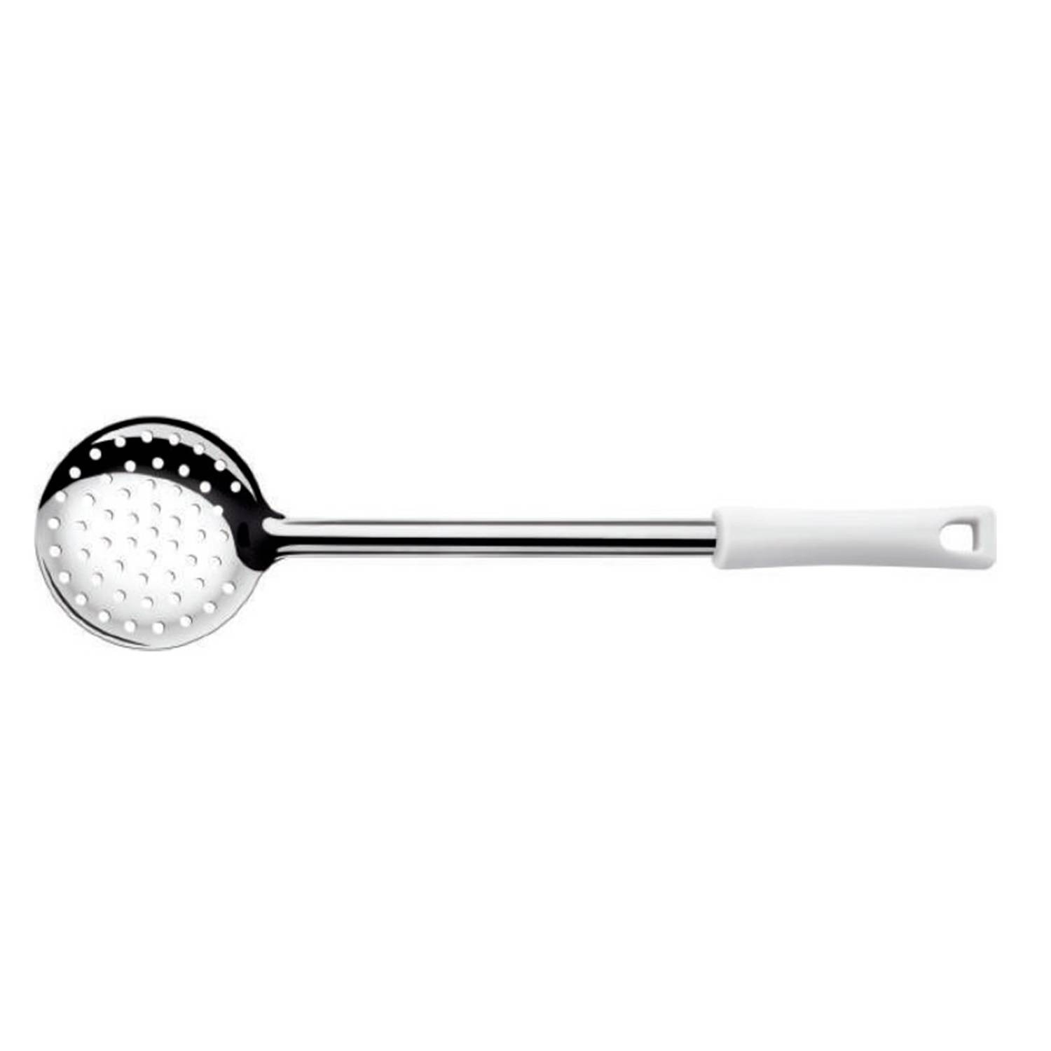 ESPUMADERA ACERO INOX 23 CM MANGO BLANCO - 1
