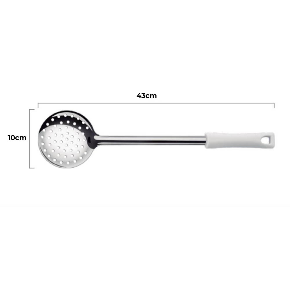 ESPUMADERA ACERO INOX 23 CM MANGO BLANCO - 2