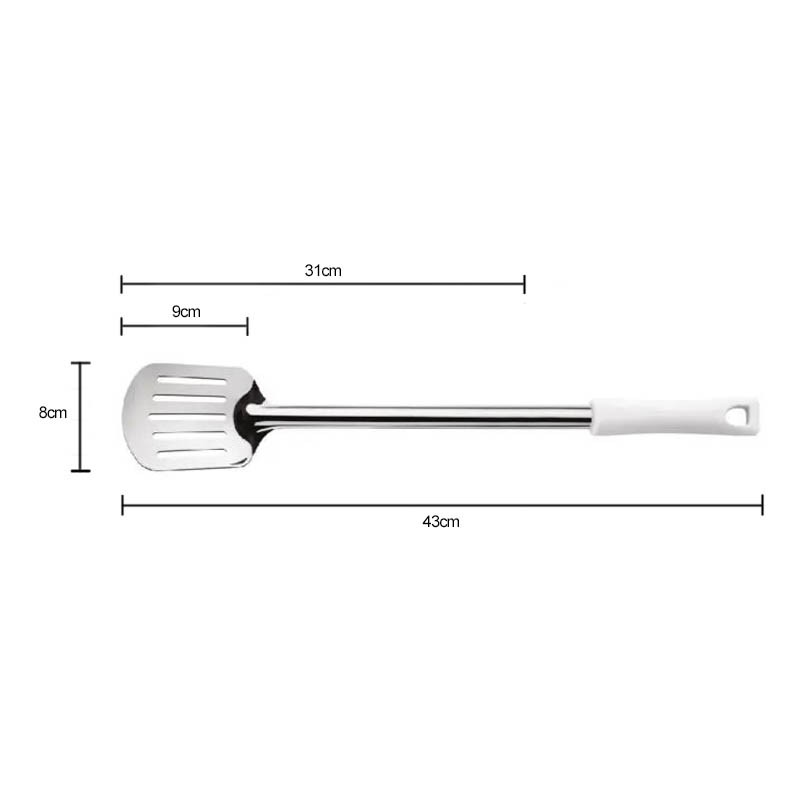 ESPATULA ACERO INOX 31CM MANGO BLANCO - 3