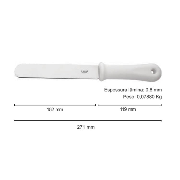 ESPATULA PASTELERA 15CM MANGO BLANCO - 2