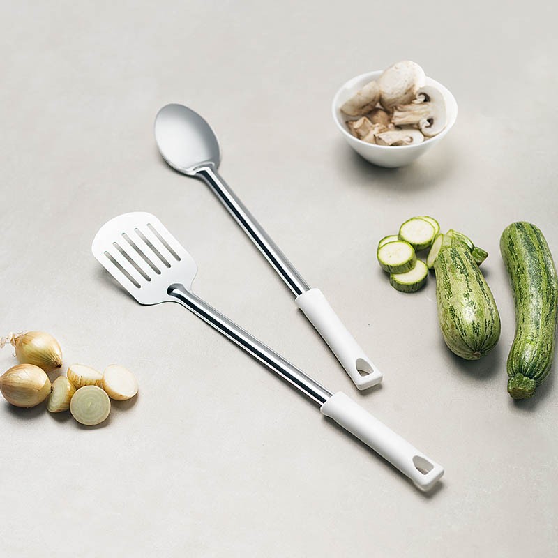 ESPATULA ACERO INOX 23 CM MANGO BLANCO DURAFIO - 2