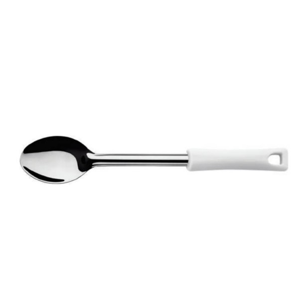 CUCHARA SOLIDA ACERO INOX 43 CM MANGO BLANCO - 1