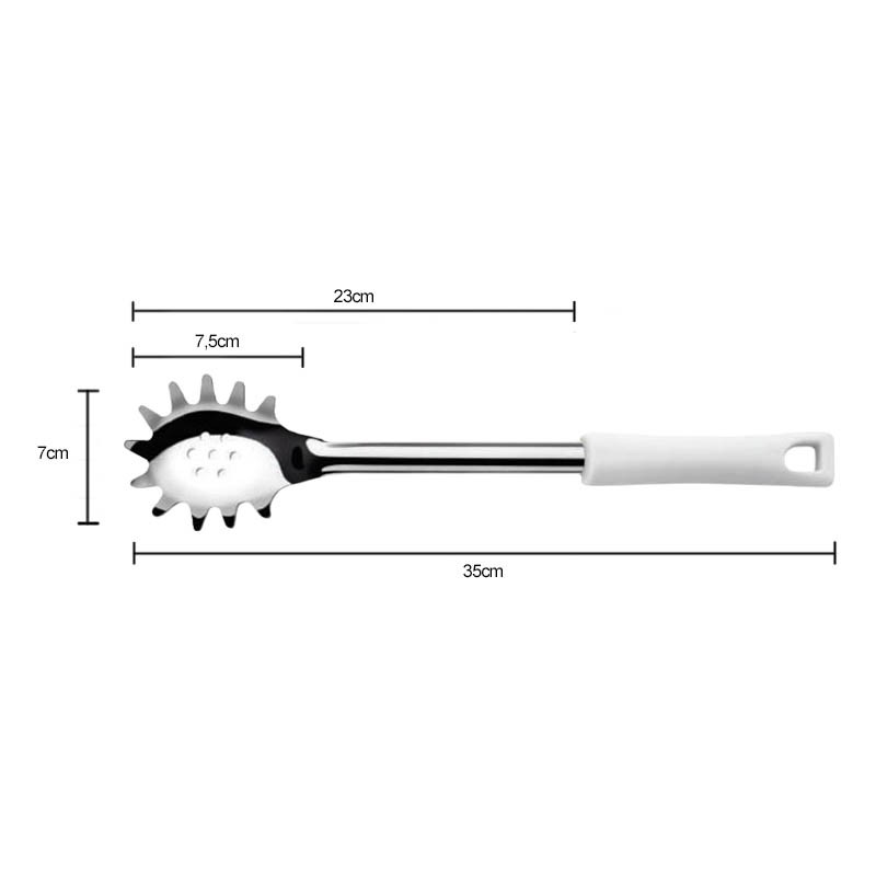 CUCHARA PASTA ACERO INOX 23CM MANGO BLANCO DURAFIO - 4