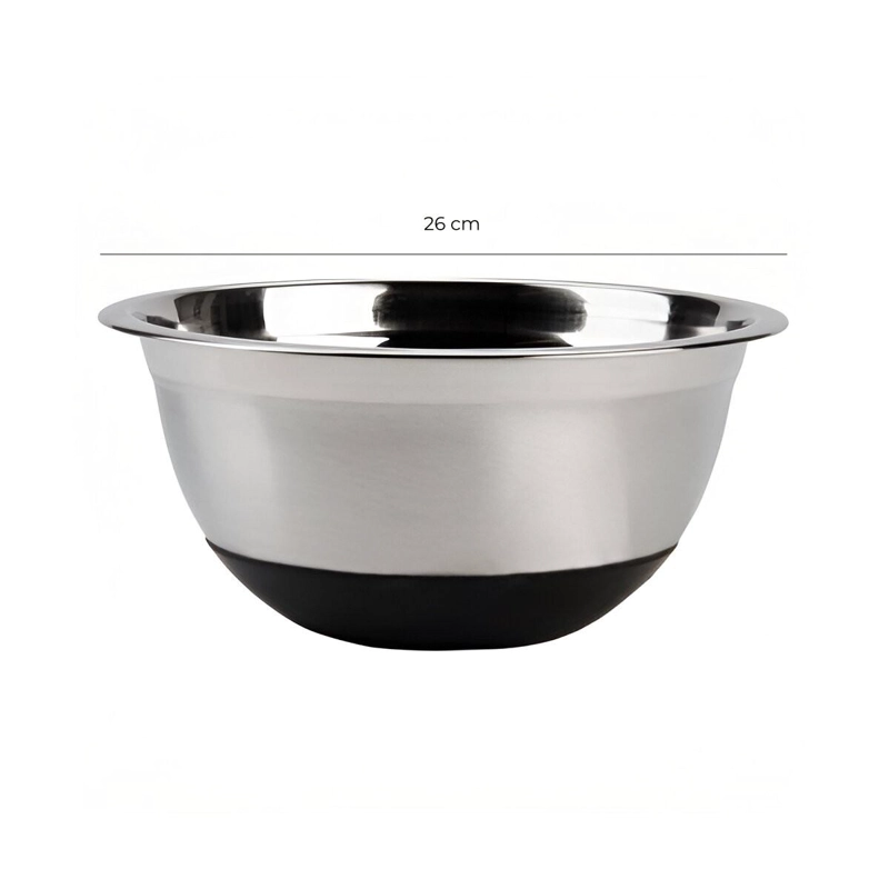 BOWL ACERO INOXIDABLE CON ANTIDESLIZANTE 26 CM - 4
