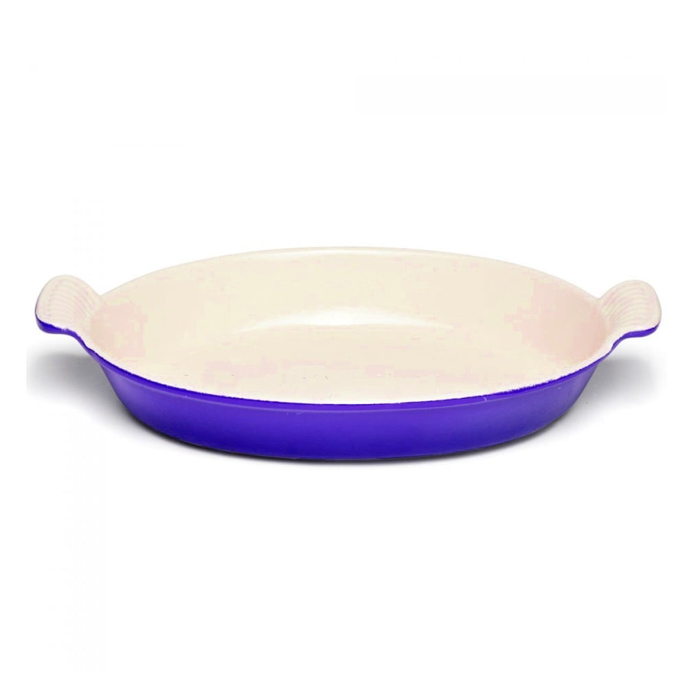 PLATO DE HIERRO ENLOZADO OVALADO AZUL 26 CM - 2