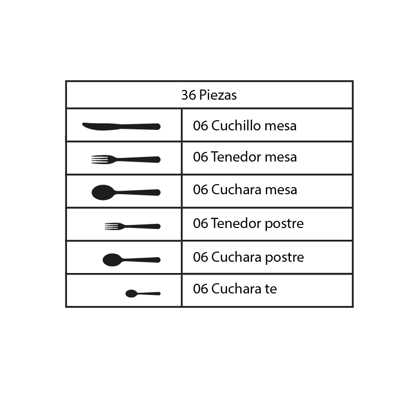 JUEGO DE CUBIERTOS 36 PZAS ACERO INOX - 3