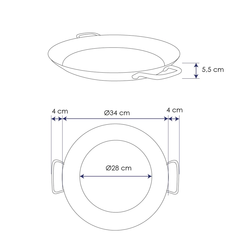 PAELLERA ACERO INOXIDABLE 34 CM. - 6
