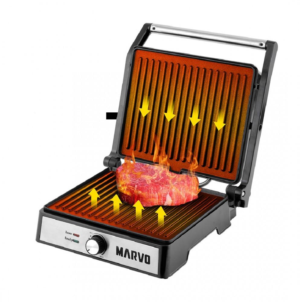 PLANCHA DOBLE CONTACTO GRILLADA MARVO - 2