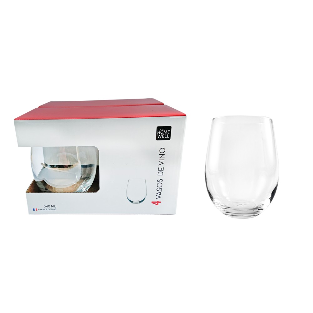 SET 4 VASOS VINO VIDRIO 540 ML - 3