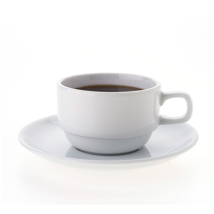 SET DE 6 TAZA TE 200 CC CON PLATILLO APILABLE. LINEA TOWER - 1