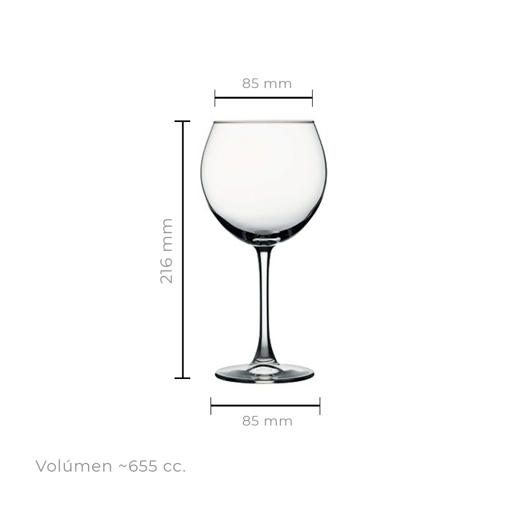 SET DE 6 COPAS VIDRIO GIN COPÓN CÓCTEL 655 CC LINEA ENOTECA - 3