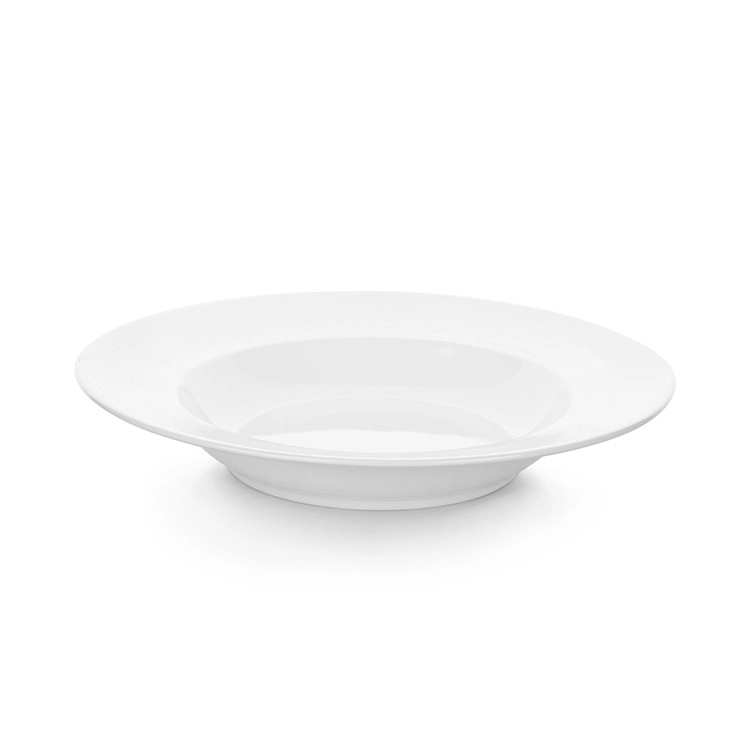 SET DE 6 PLATO HONDO BORDE GRUESO PORCELANA 23 CM. LINEA TOWER - 1