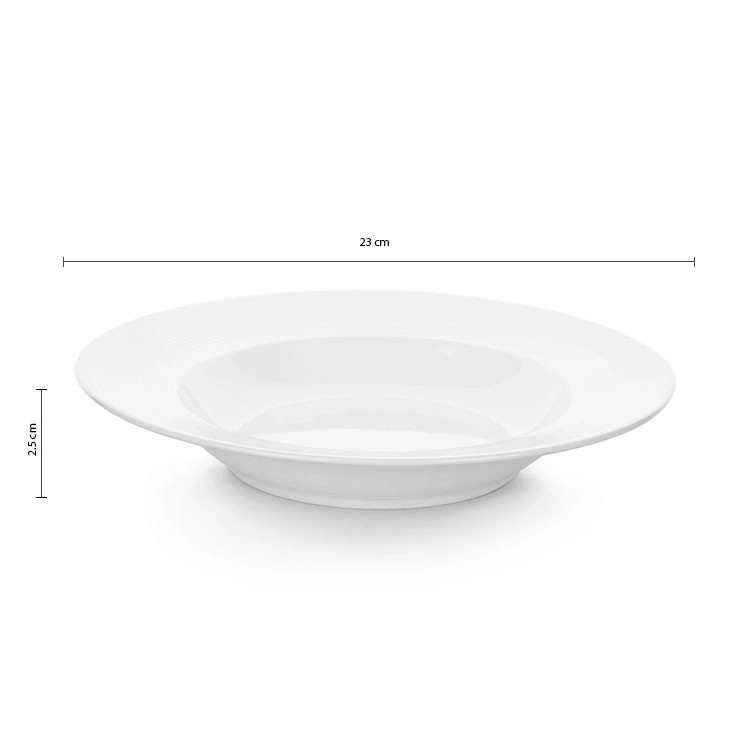 SET DE 6 PLATO HONDO BORDE GRUESO PORCELANA 23 CM. LINEA TOWER - 4