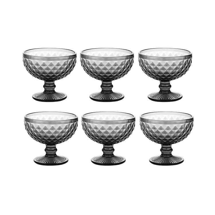 SET 6 COPAS HELADO GRIS 300ML IMAHE - 2