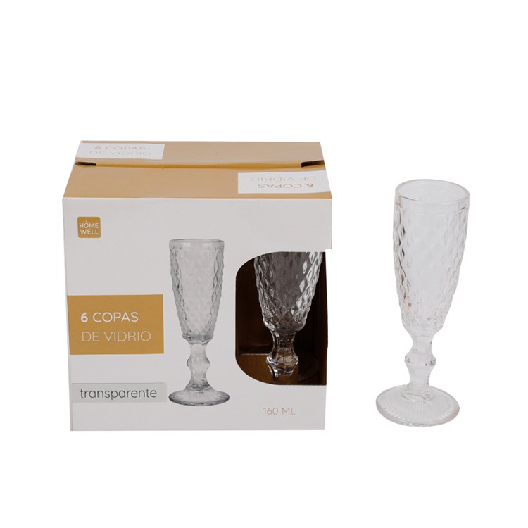 SET 6 COPAS VIDRIO TRANSPARENTE 160 ML - 2