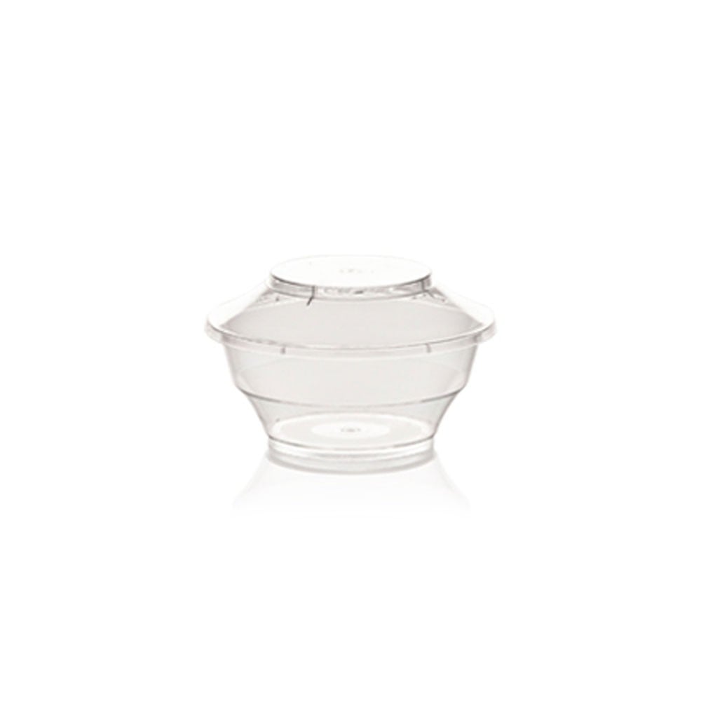 SET DE 250 COPA ENVASE CONTENEDOR REDONDO CON TAPA PS POLIESTIRENO | IMAHE - 1