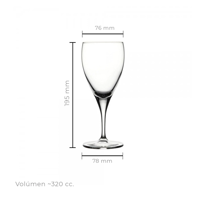 SET DE 6 COPA VINO 382 CC. MOD. LYRIC - 3