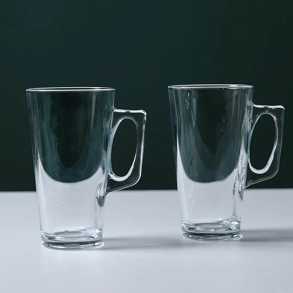 SET DE 4 TAZA VIDRIO C/ AZA 300 CC. MOD. VELA - 4