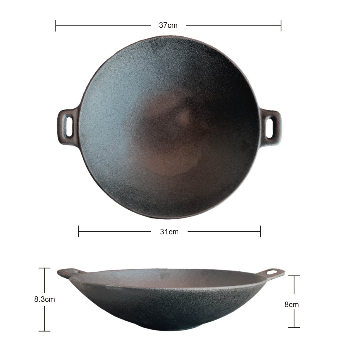 WOK HIERRO CON AZAS 31 CM BRIVA - 5
