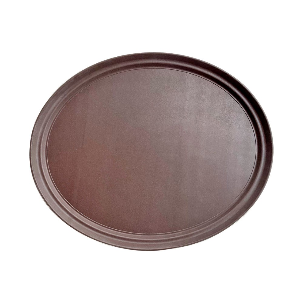 BANDEJA GARZON OVALADA ANTIDESLIZANTE 68CM CAFÉ - 1