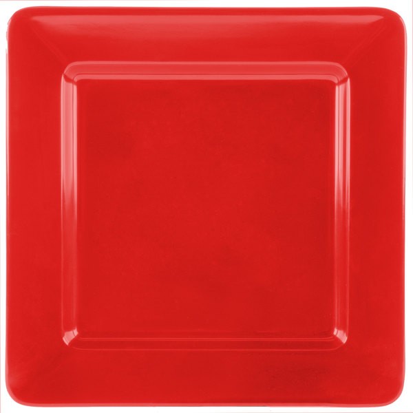 PLATO CUADRADO MELAMINA ROJA 30X30 CM - 3