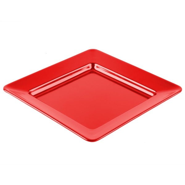 PLATO CUADRADO MELAMINA ROJA 30X30 CM - 4