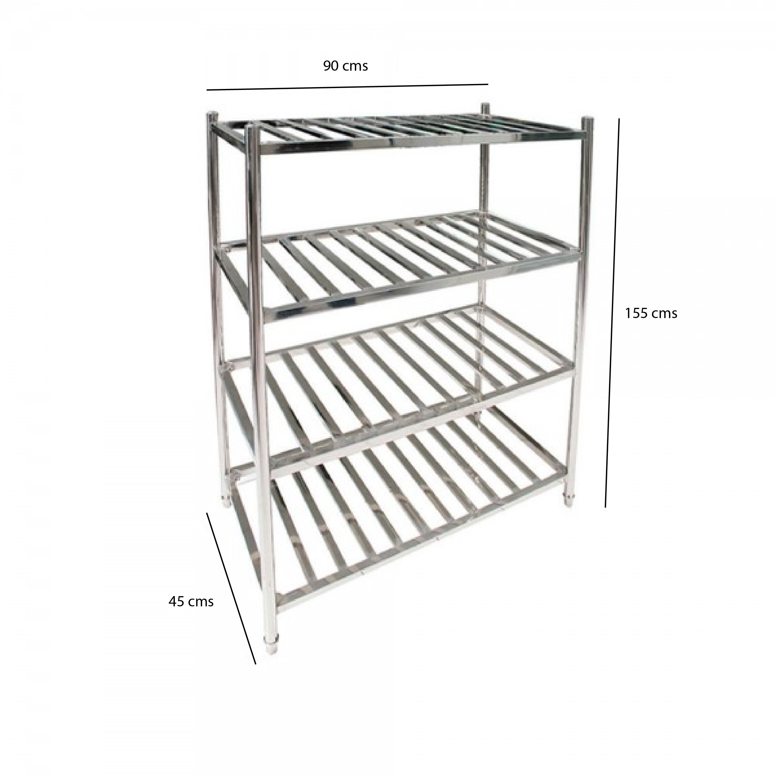 ESTANTERÍA IMAHE ACERO INOX TIPO REJILLA 90 X 45 X 155 CM - 2