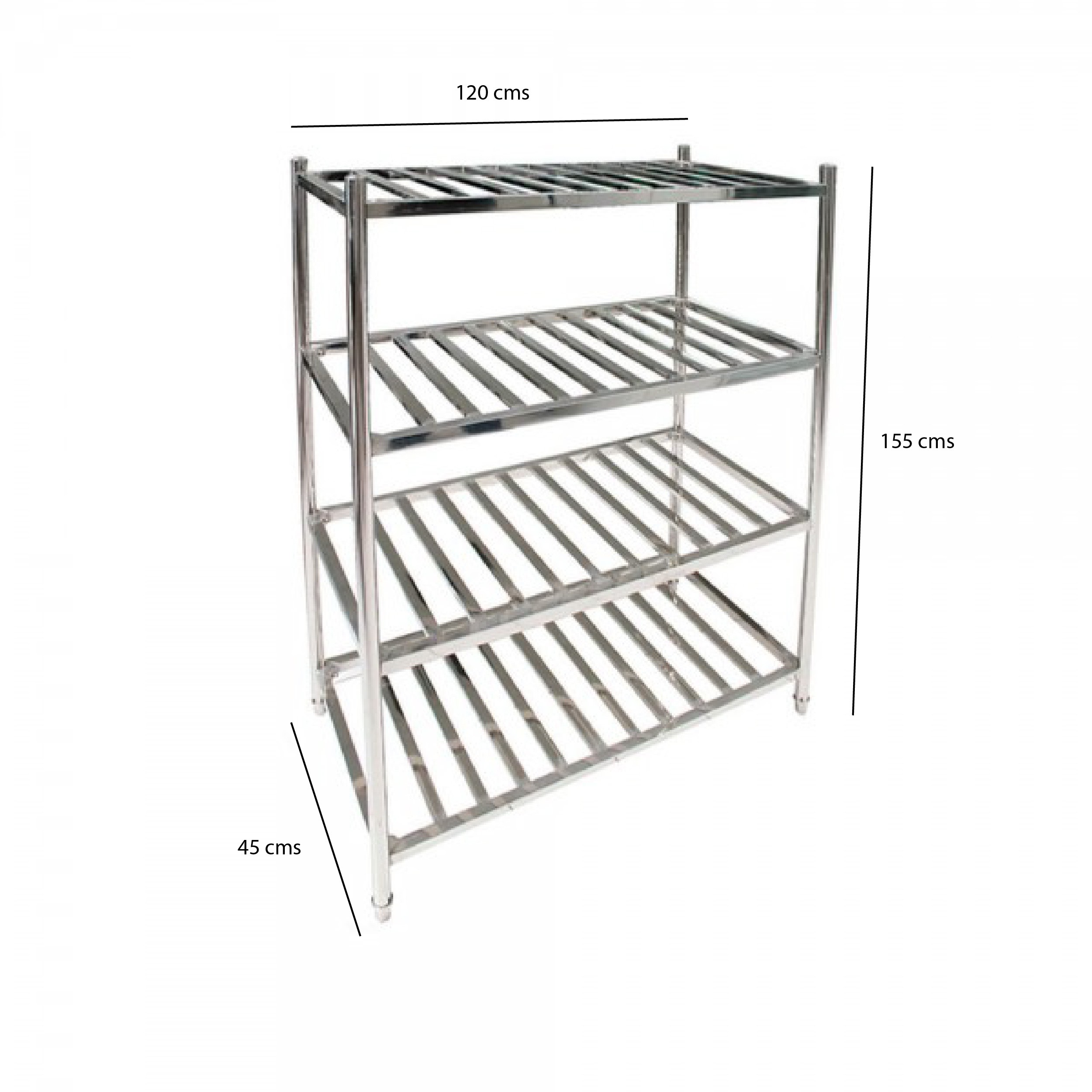 ESTANTERÍA IMAHE ACERO INOX TIPO REJILLA 120 X 45 X 155 CM - 2