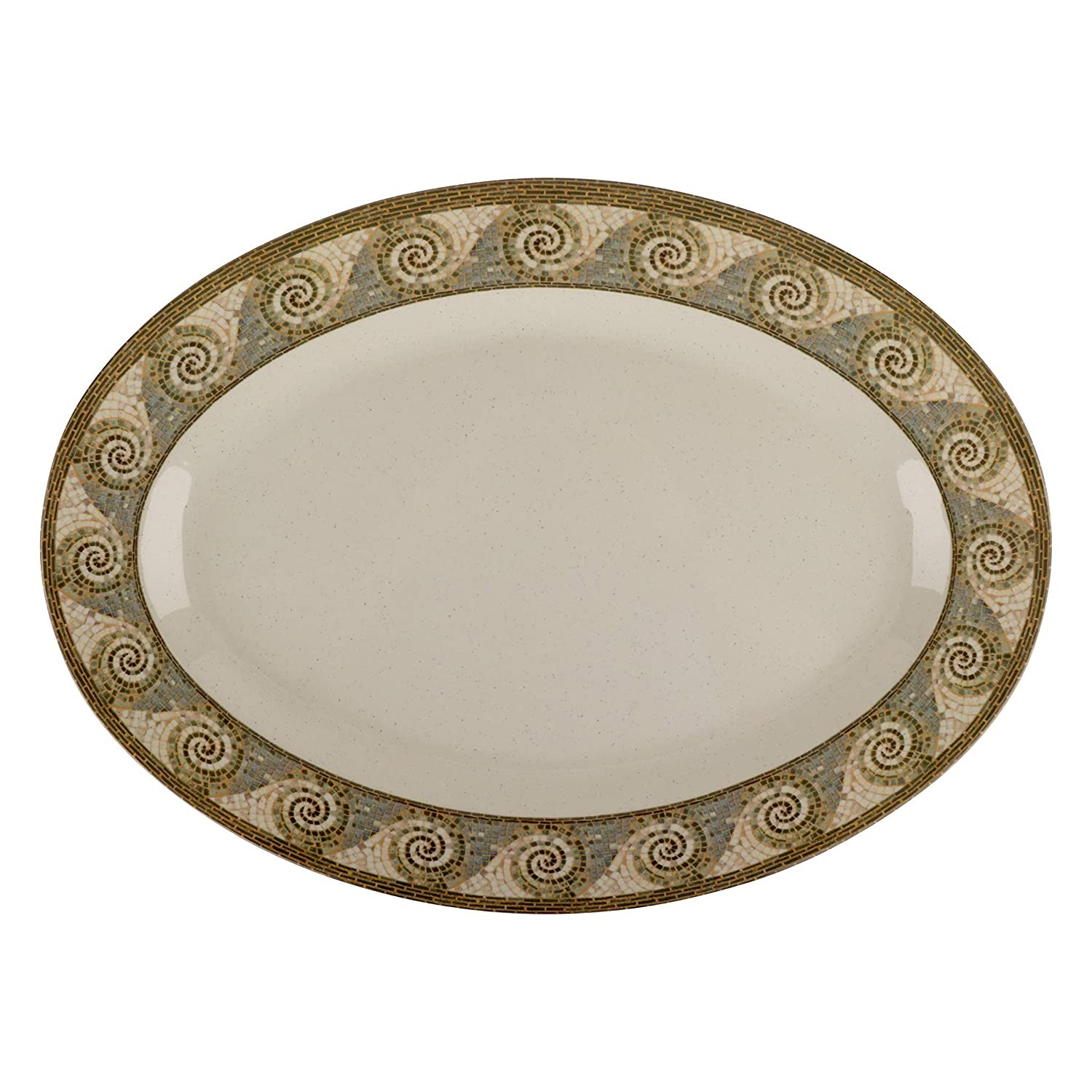 PLATO MOSAICO OVALADO 21 X 15 IN. - 1