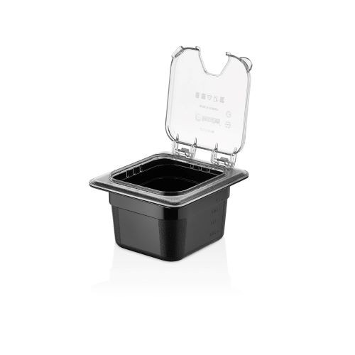 TAPA POLICARBONATO GN 1/6 FLIP LID. CON ORIFICIO - 1